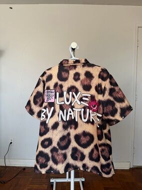 Luxe By Nature Leopard Print Button-Up Shirt